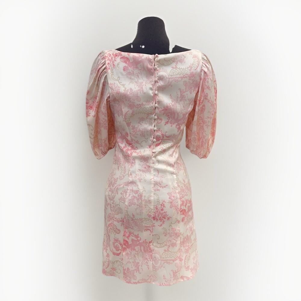 Urban Outfitters x Laura Ashley Mel Dress Women's XS Pink Paisley Puff Sleeve - Picture 2 of 12